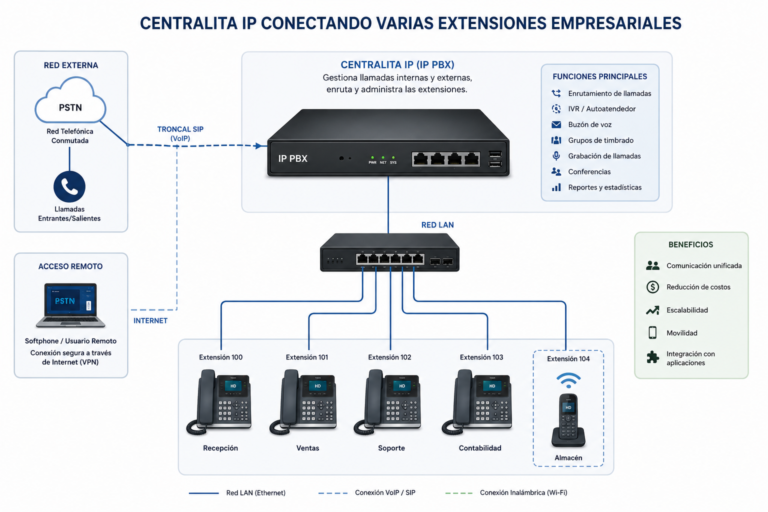 Centralita IP para gestionar llamadas empresariales