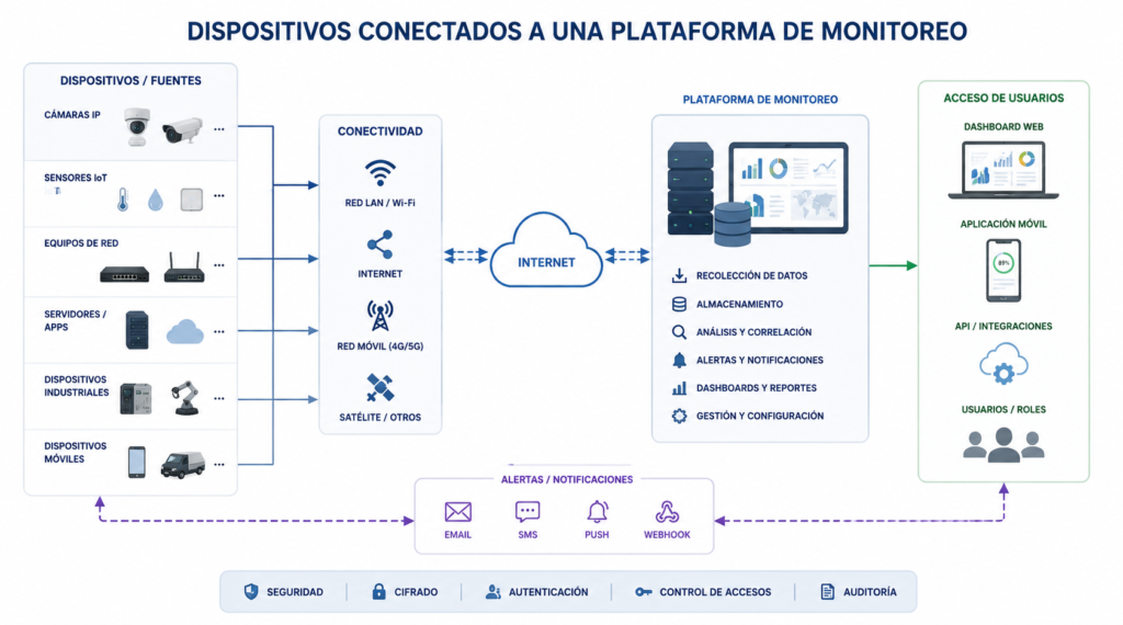Funcionamiento del monitoreo de redes en una empresa
