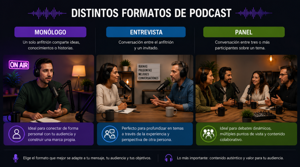 Tipos de Podcast: Cuál Elegir para tu Proyecto o Marca
