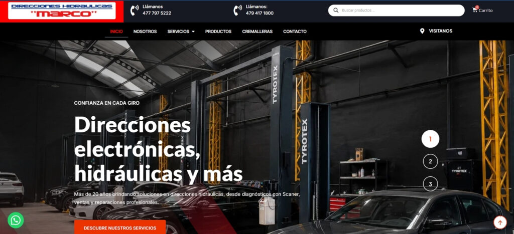 DH Marco, sitio web con tienda en línea y catálogo de refacciones