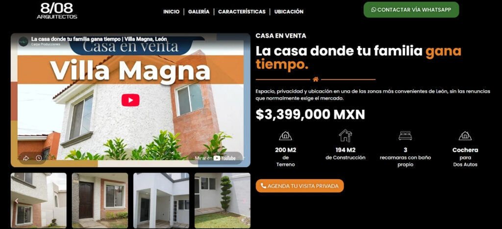 808 Arquitectos, sitio web de despacho de arquitectura