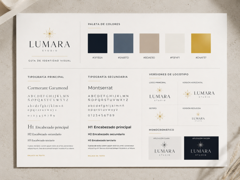 elementos visuales esenciales de una identidad de marca